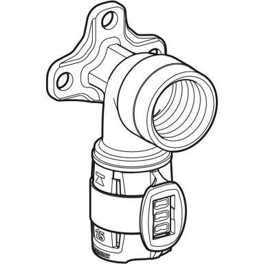 Geberit FlowFit alkūnė prietaisinė 16x1/2" VS Geberit FlowFit alkūnė prietaisinė 16x1/2" VS