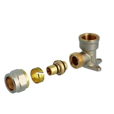 Užveržiama prietaisinė alkūnė General Fittings, 20x1/2" VS